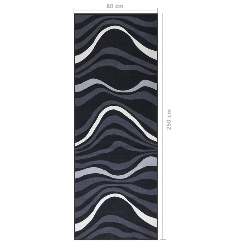 Teppichläufer Schwarz 80x250 cm