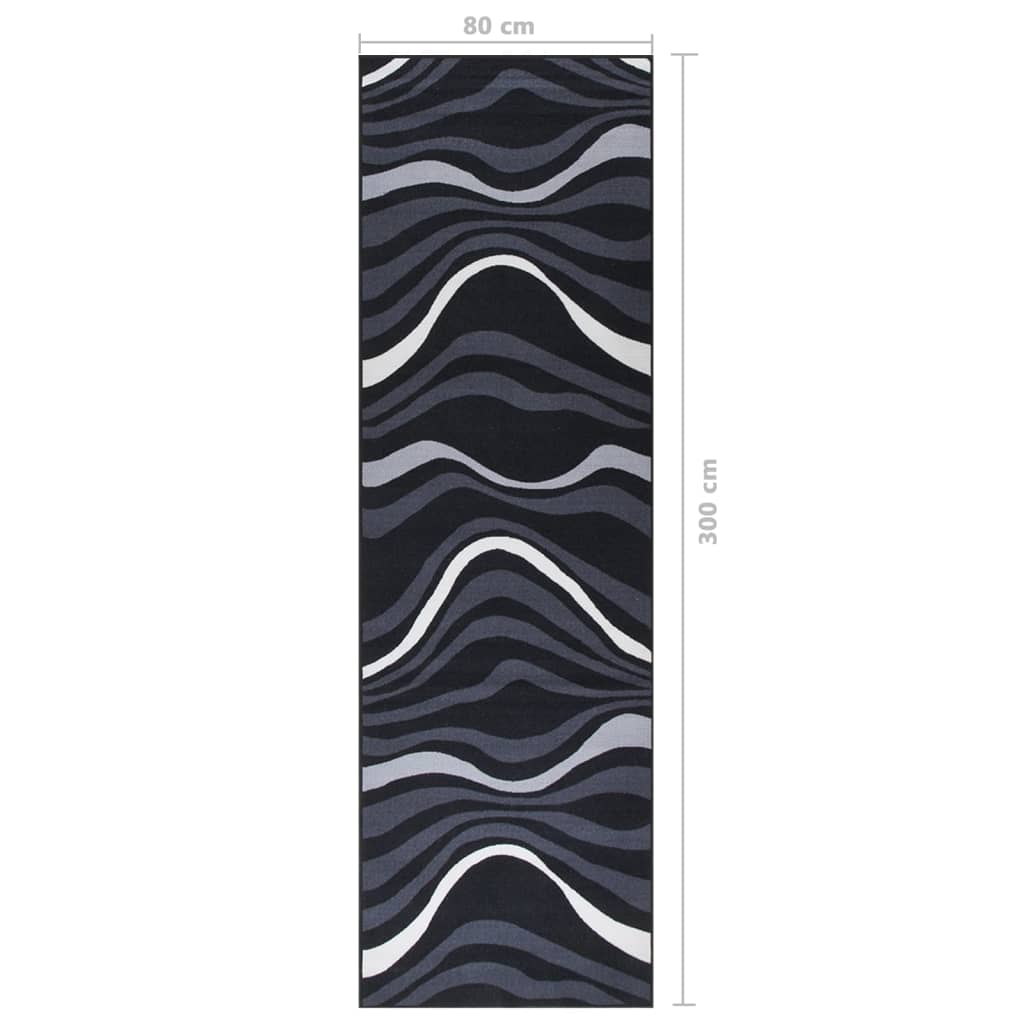 Teppichläufer Schwarz 80x300 cm