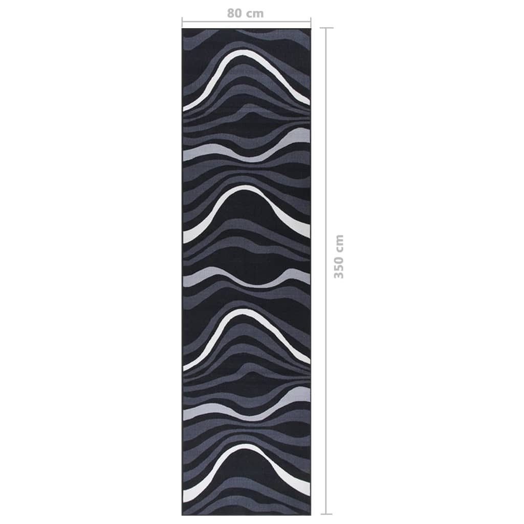Teppichläufer Schwarz 80x350 cm
