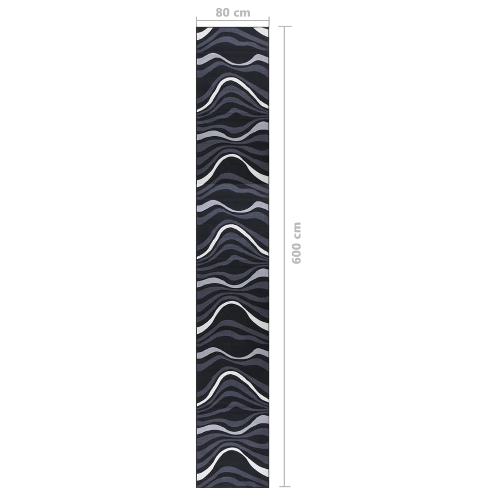 Teppichläufer Schwarz 80x600 cm
