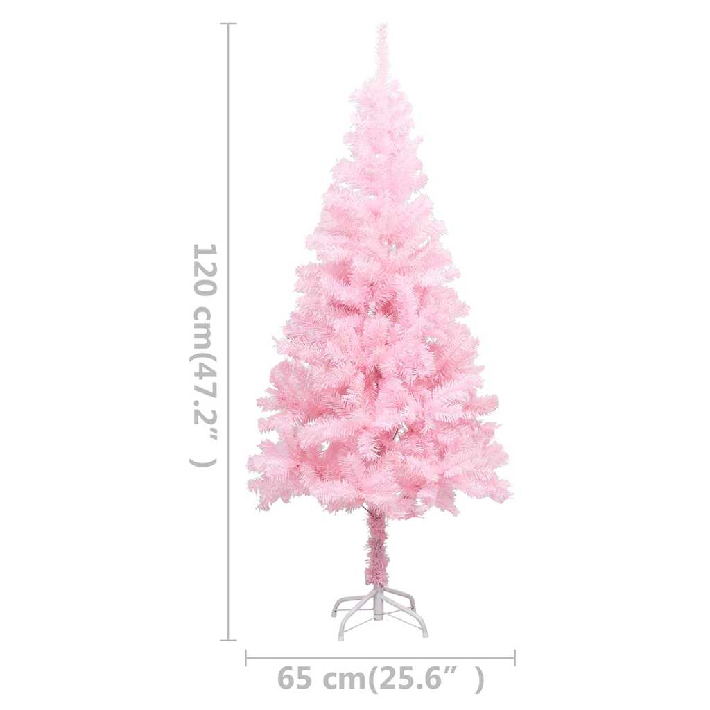 Künstlicher Weihnachtsbaum mit Beleuchtung & Kugeln Rosa 120cm