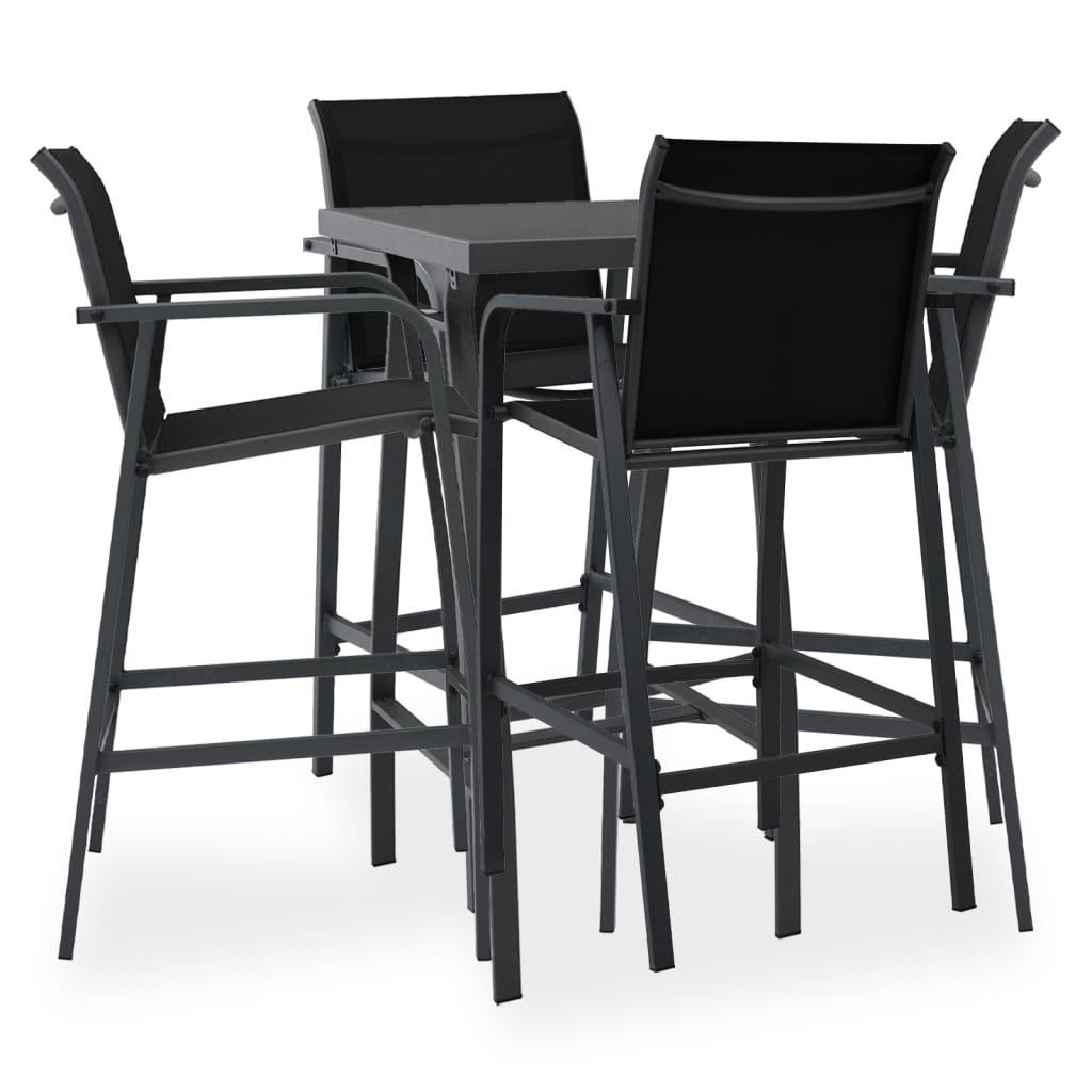 5-piece garden bar set black