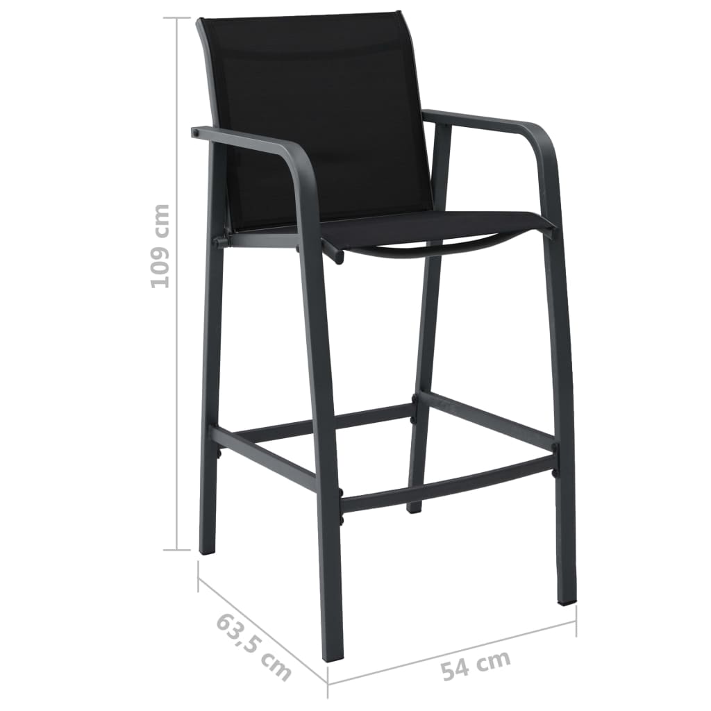 5-piece garden bar set black