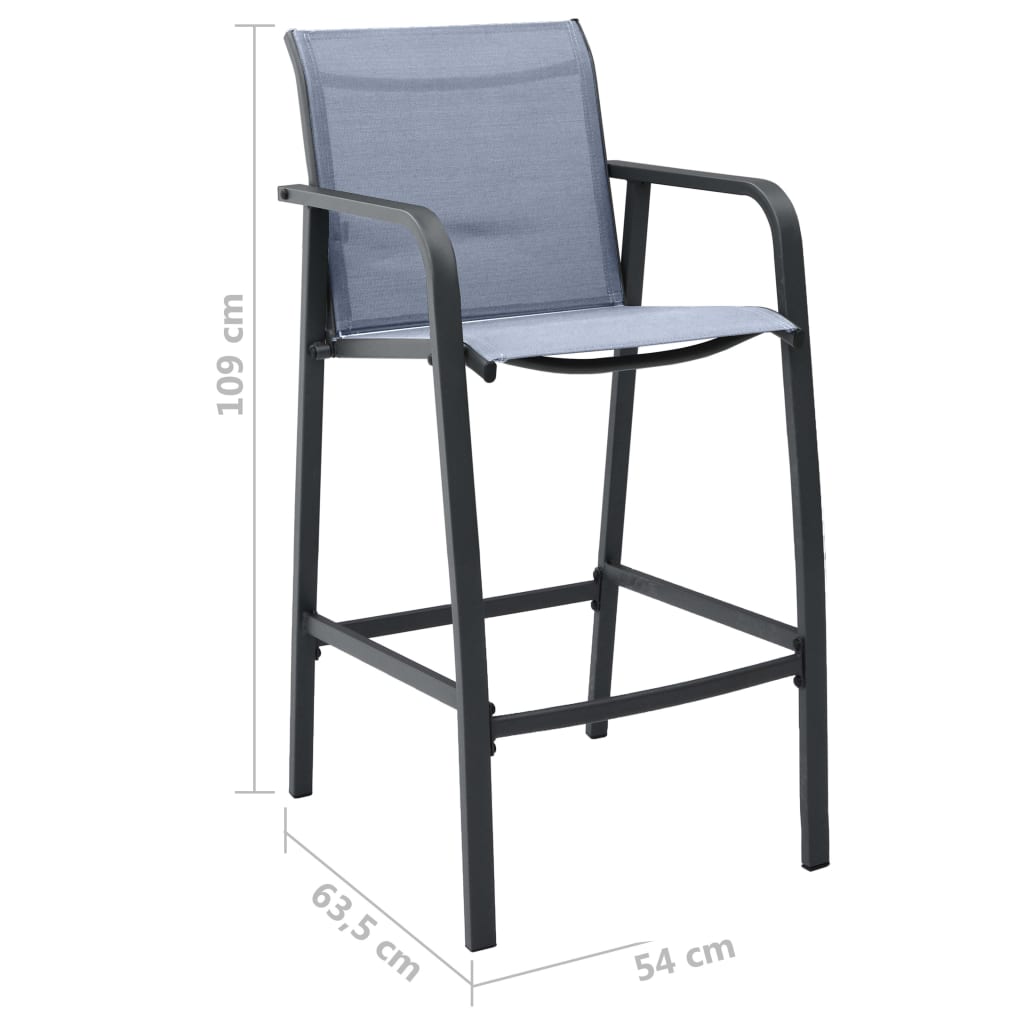 5-tlg. Gartenbar-Set Schwarz und Grau