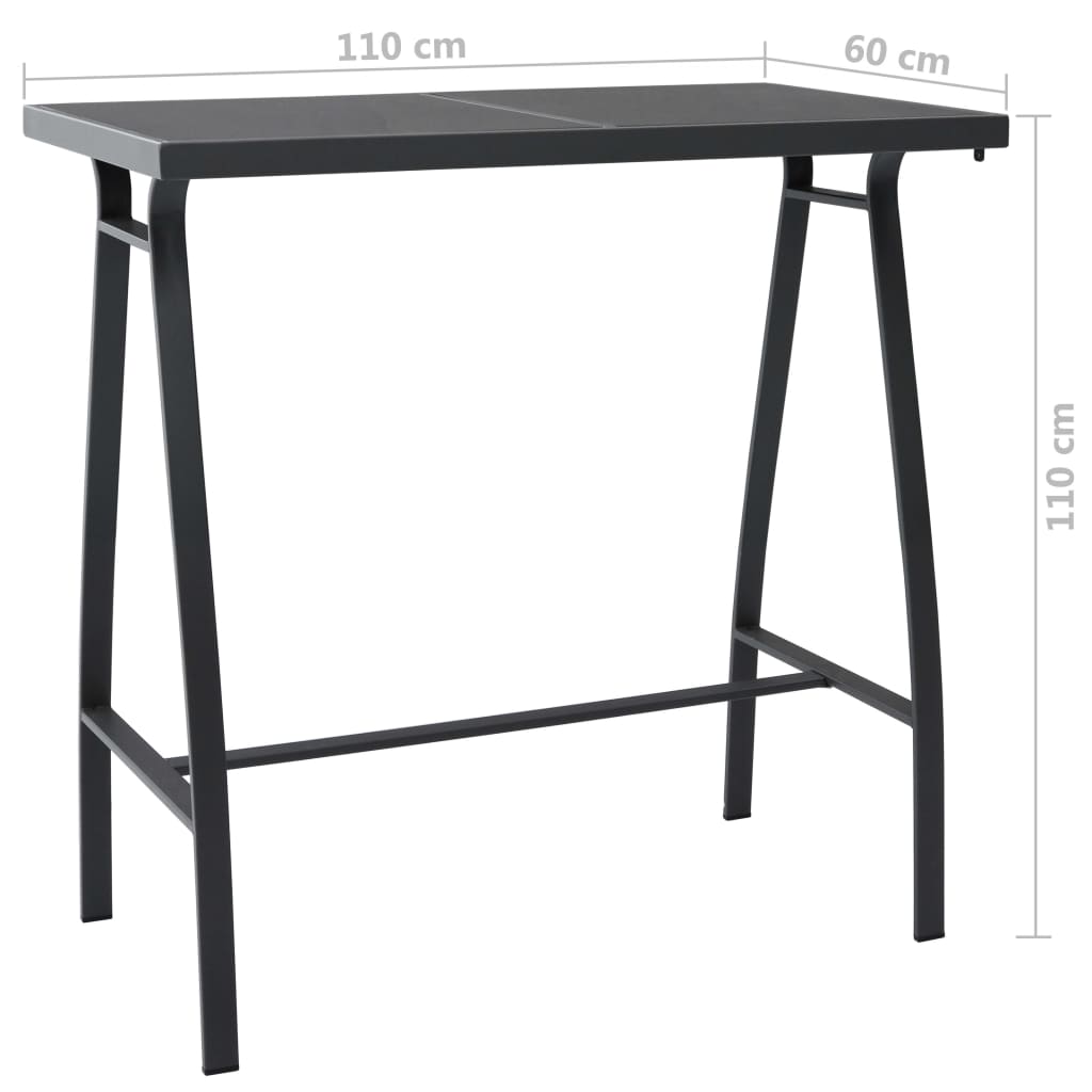 5-tlg. Gartenbar-Set Schwarz und Grau