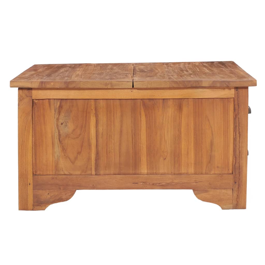 Couchtisch Ausklappbare Tischplatte 65x64x35 cm Massivholz Teak