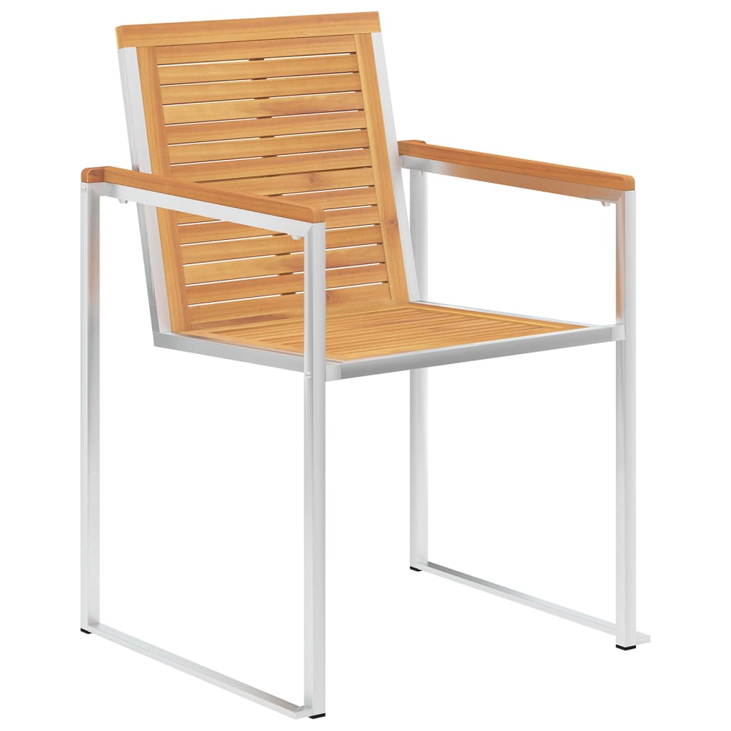 Lot de 6 chaises de jardin avec coussins en teck massif