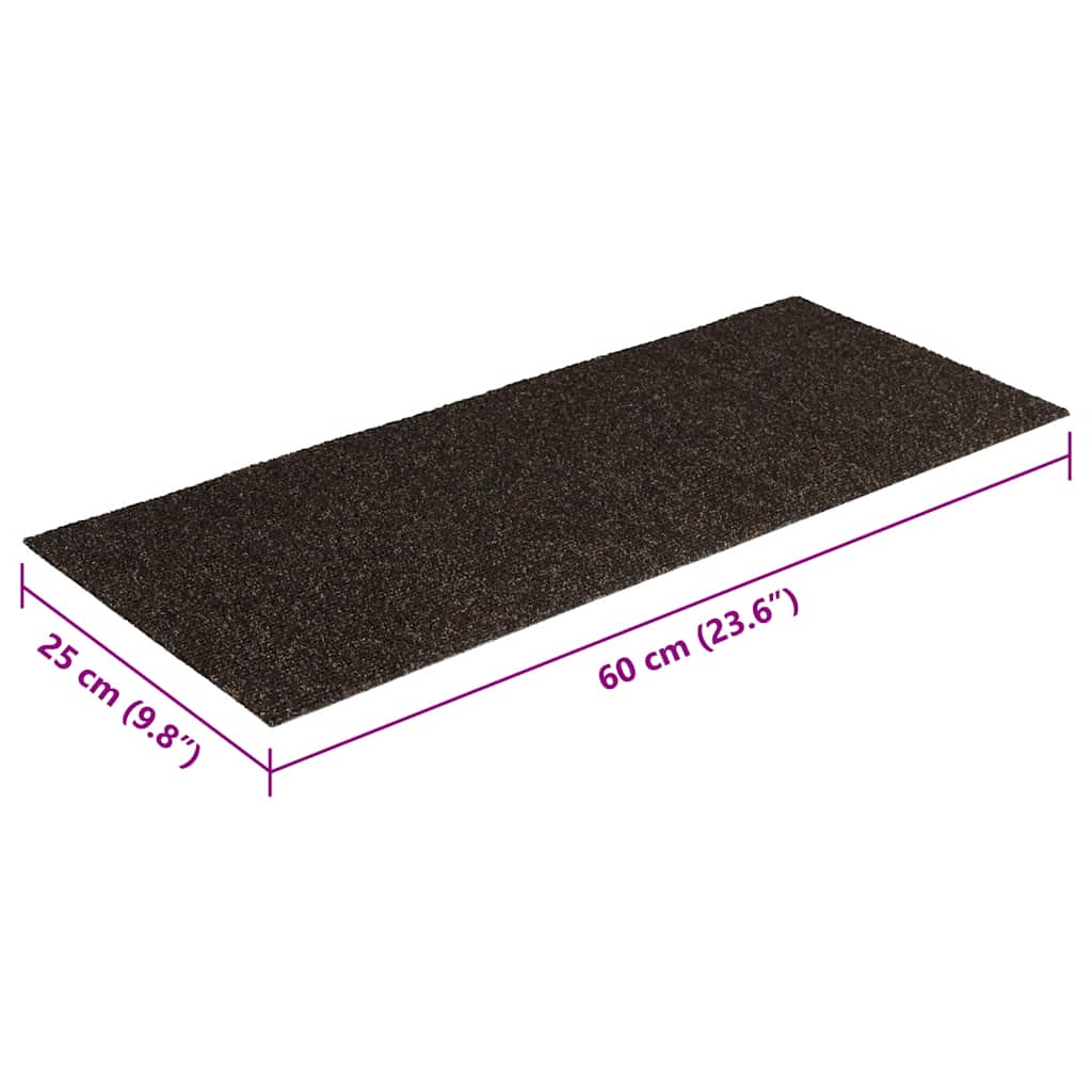 Stufenmatten Selbstklebend 15 Stk. 60x25 cm Dunkelbraun Rechteckig