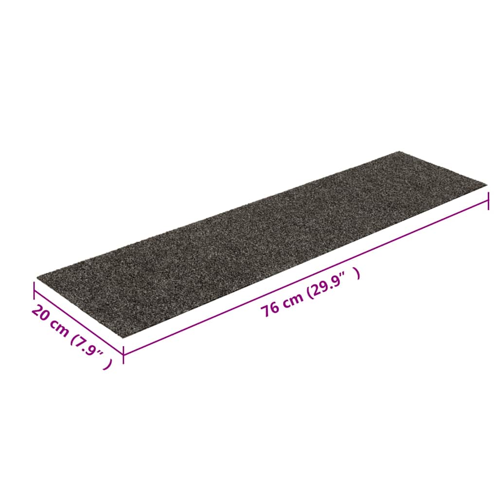 Stufenmatten Selbstklebend 15 Stk. 76x20 cm Anthrazit Rechteckig