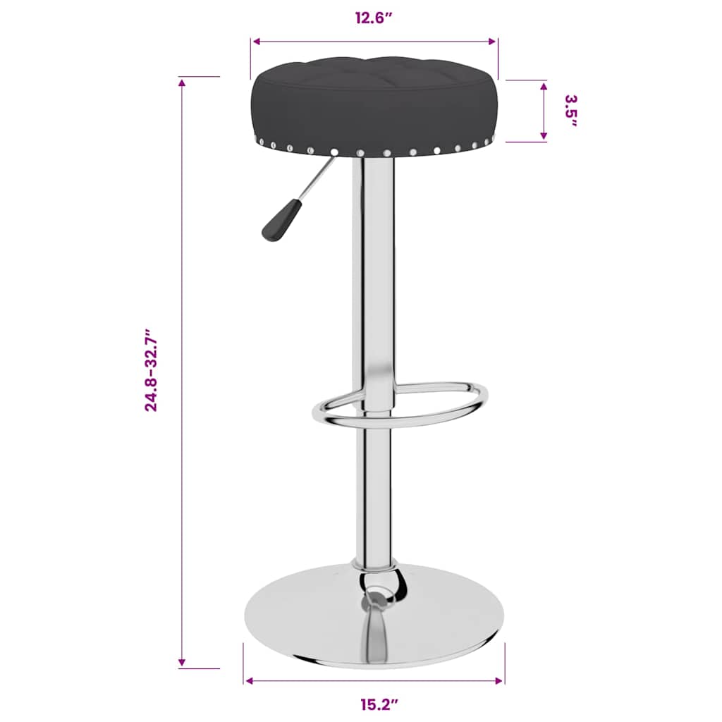 Barhocker 2 Stk. Schwarz Stoff