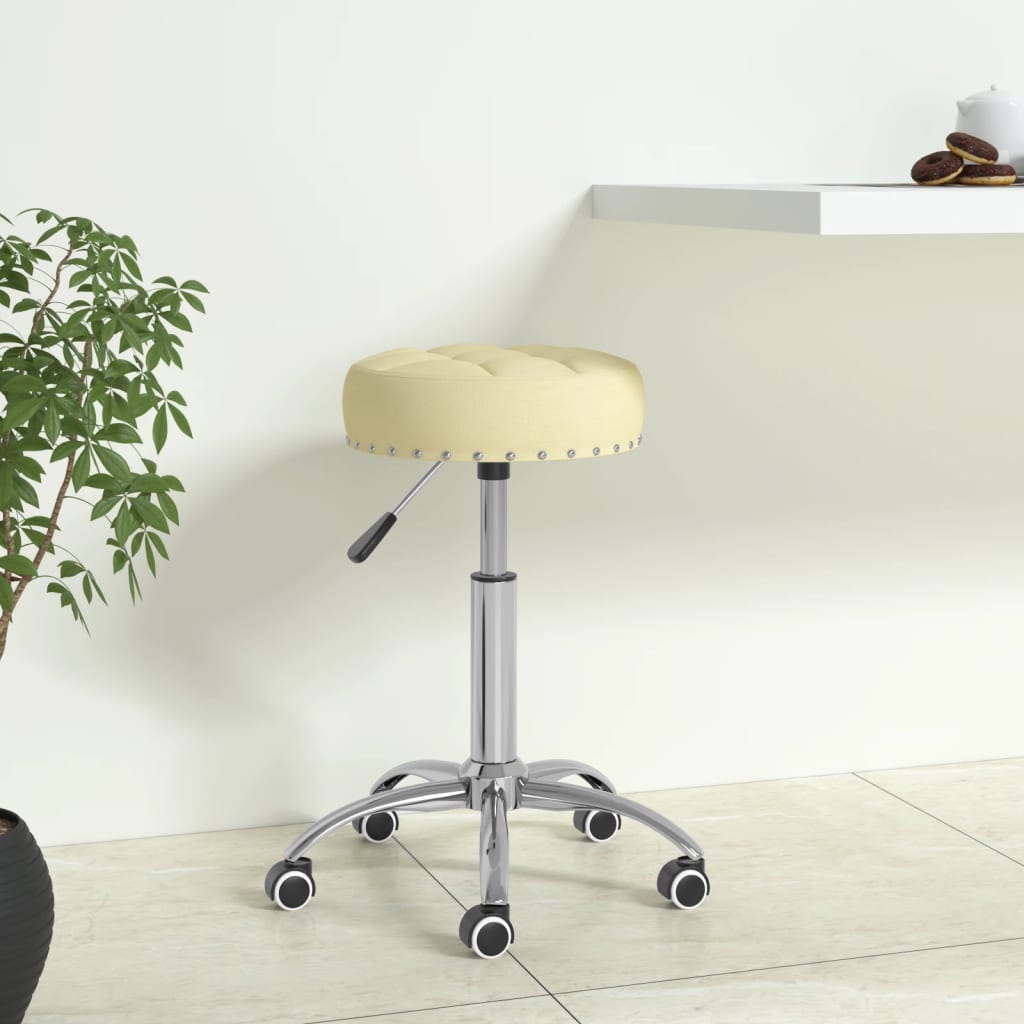 Bürostuhl Drehbar Creme Stoff
