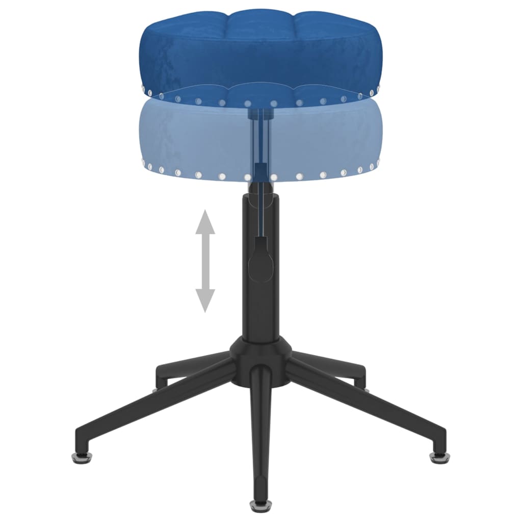 Bürostuhl Drehbar Blau Samt