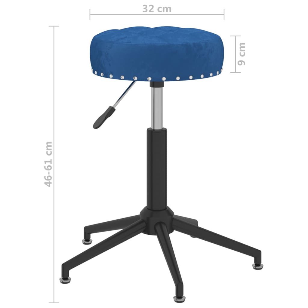 Bürostuhl Drehbar Blau Samt