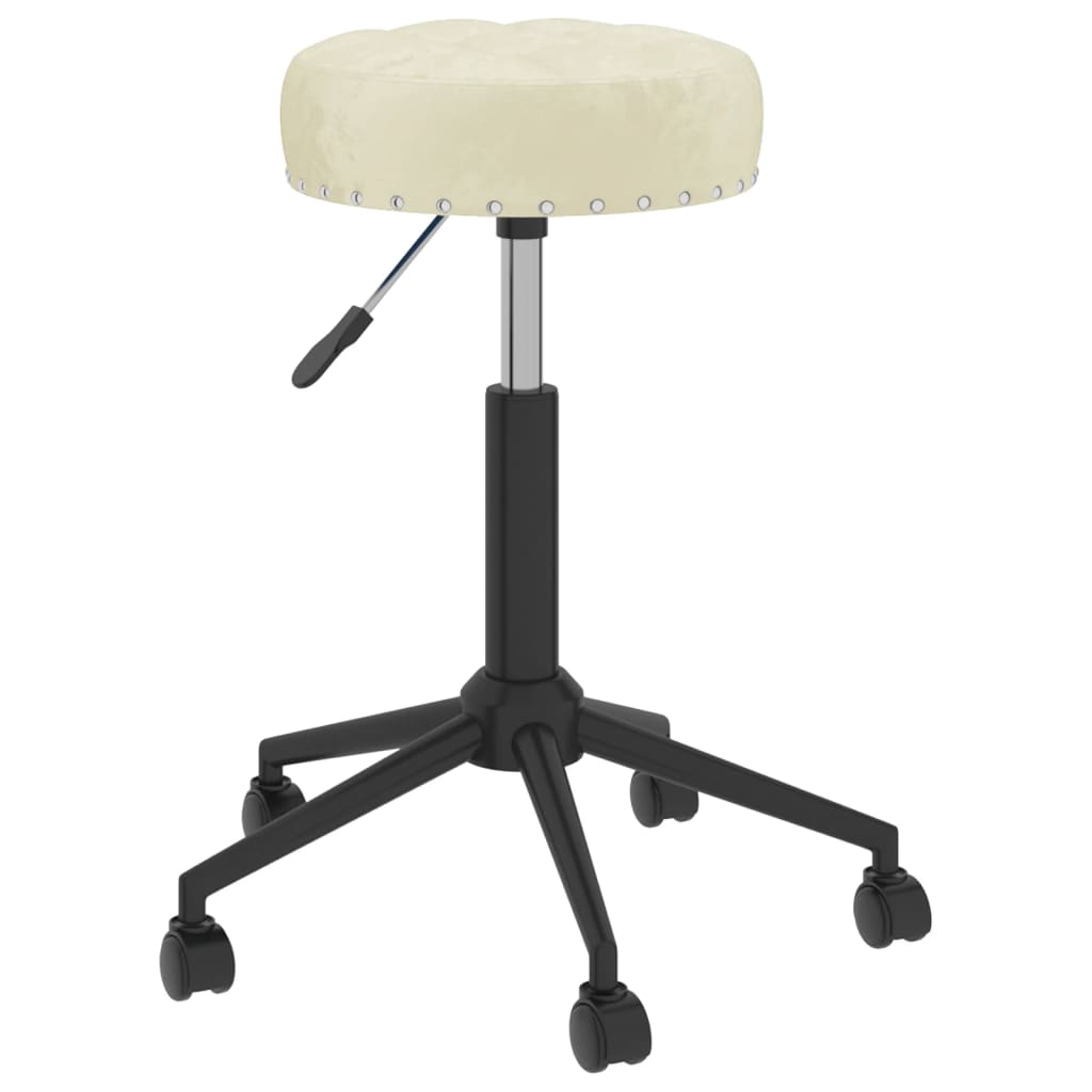 Bürostuhl Drehbar Creme Samt