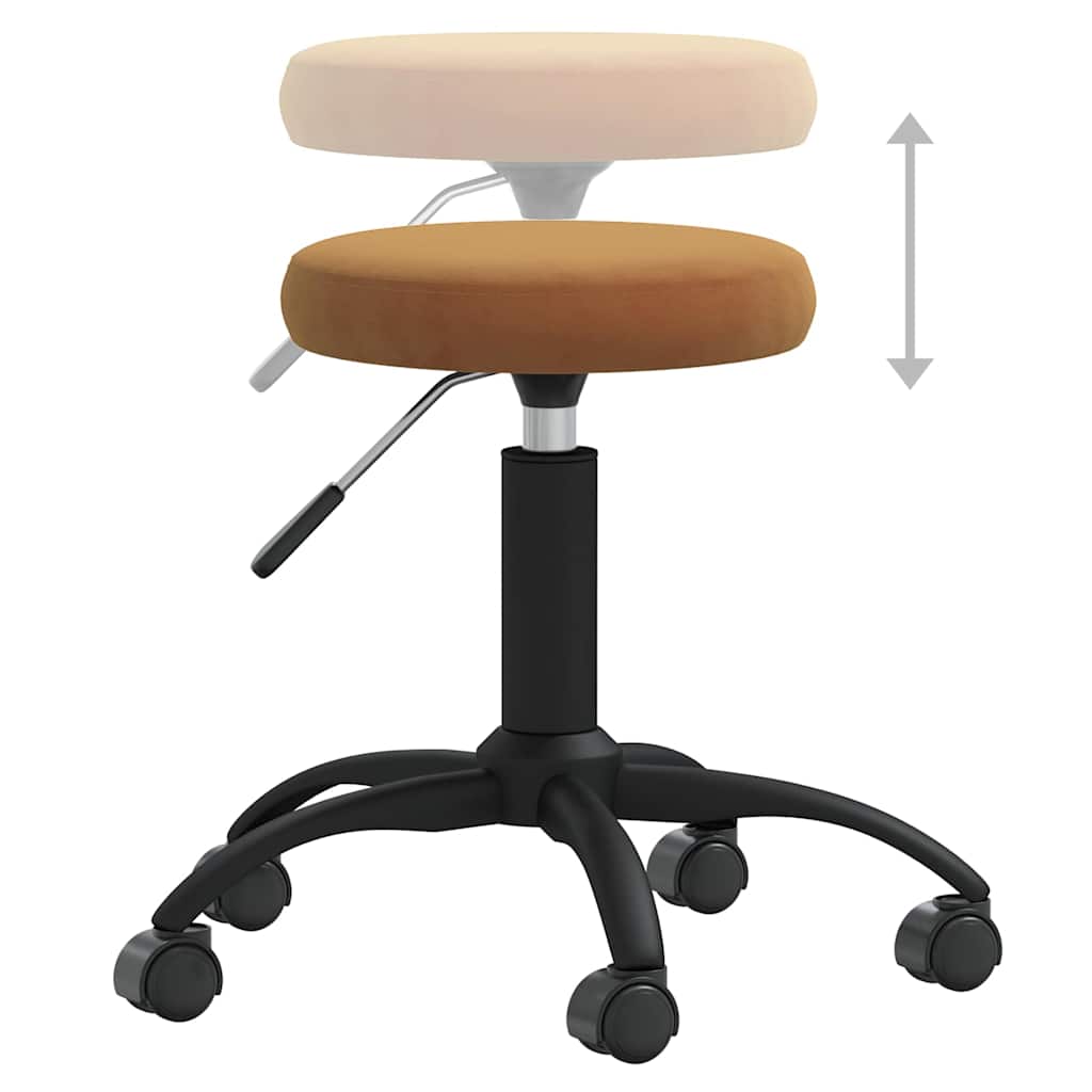 Office Chair Swivel Brown Velvet