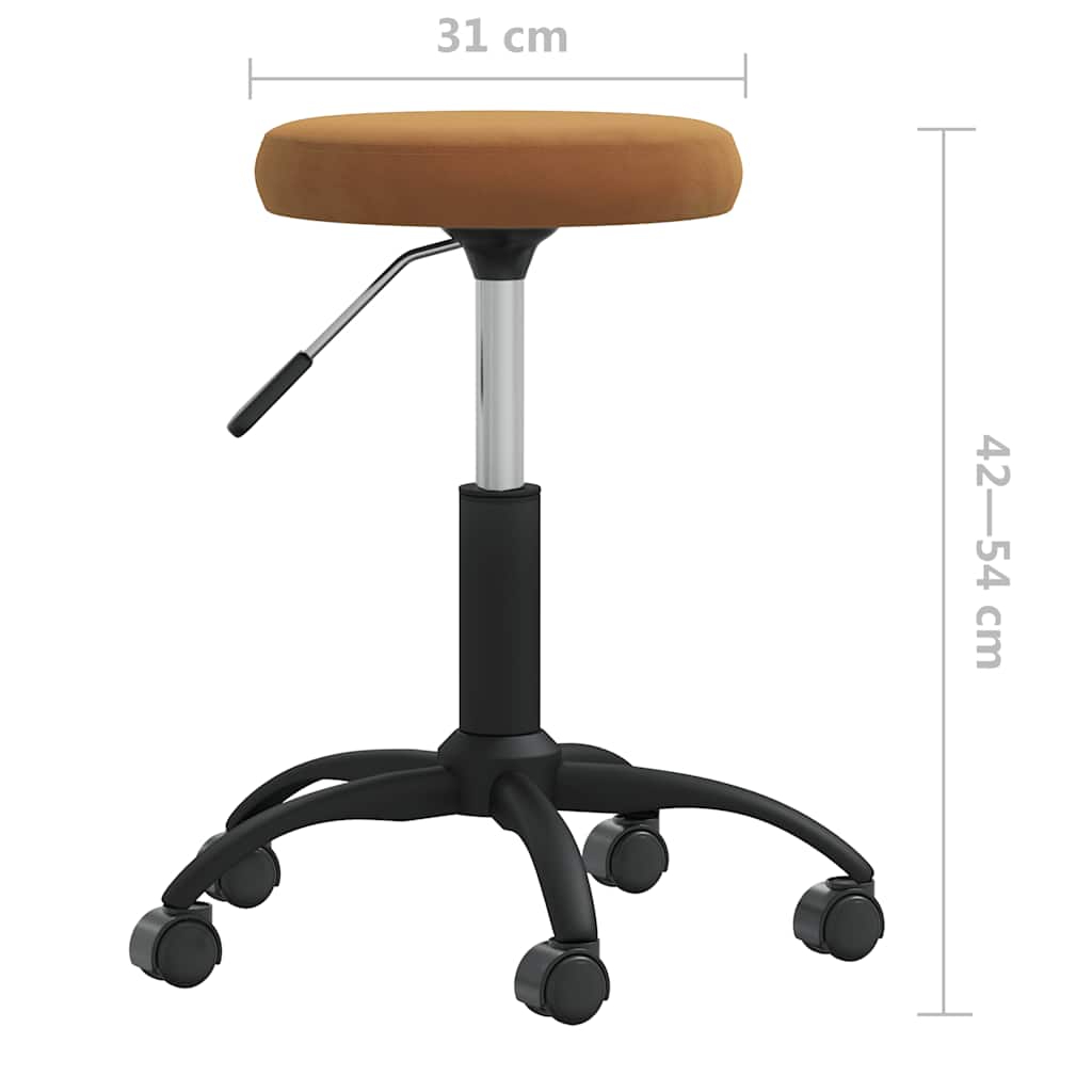 Office Chair Swivel Brown Velvet