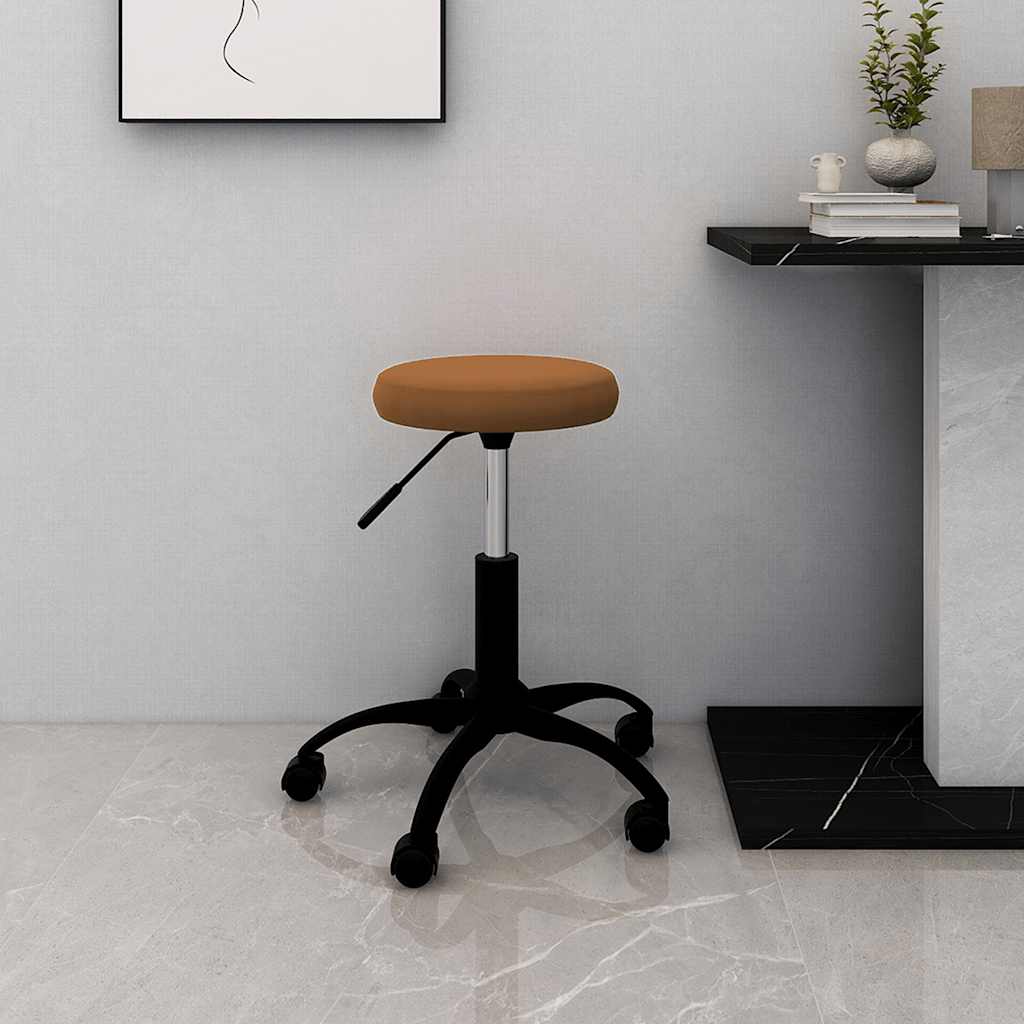 Office Chair Swivel Brown Velvet