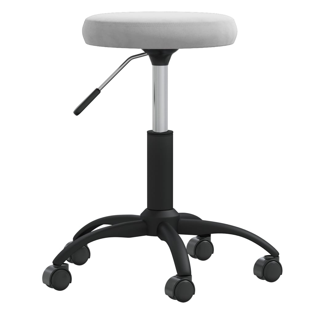 Office chair swivel light grey velvet