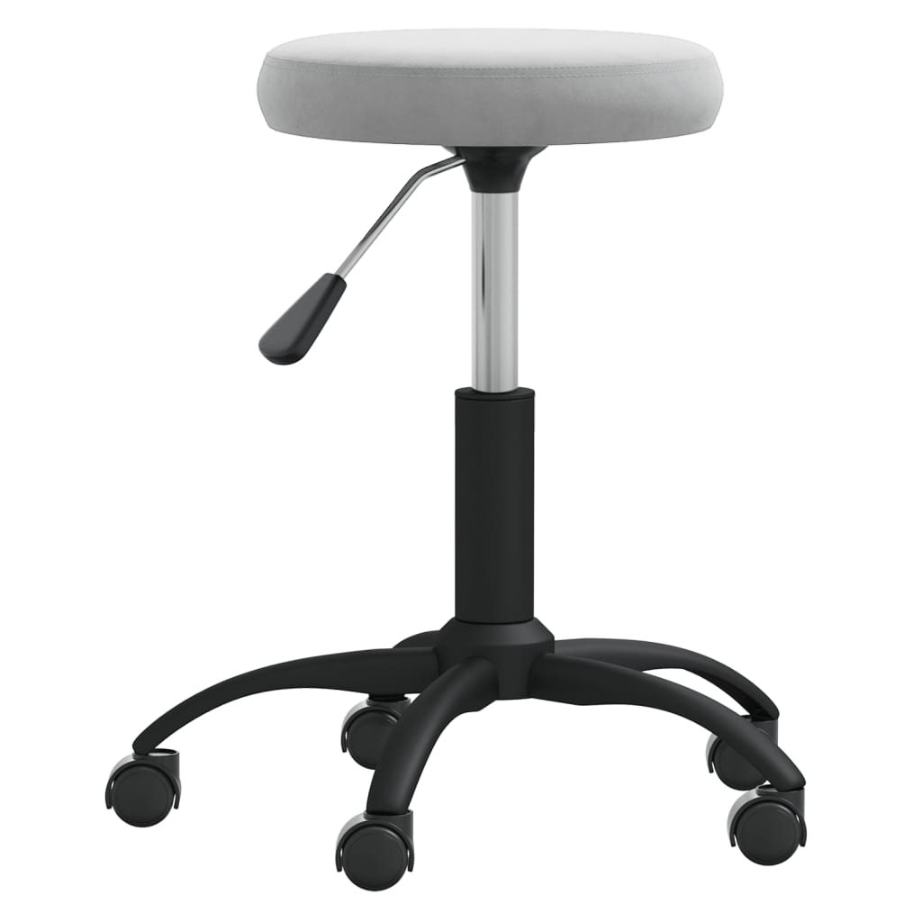 Office chair swivel light grey velvet