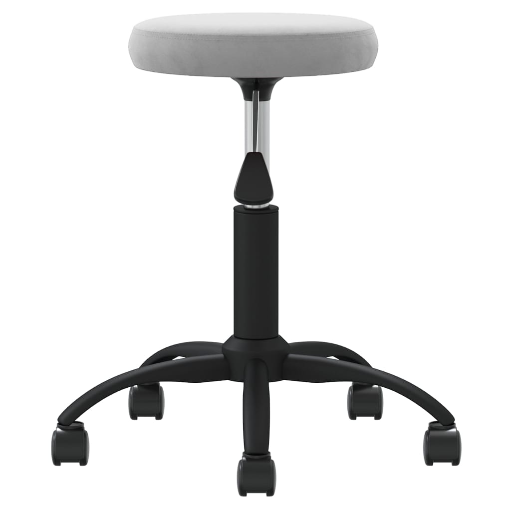Office chair swivel light grey velvet