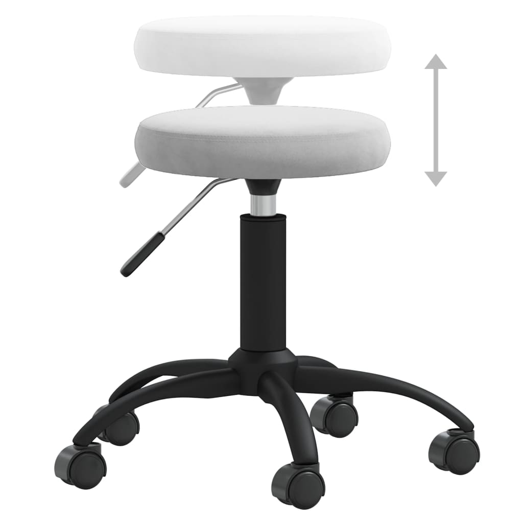 Office chair swivel light grey velvet