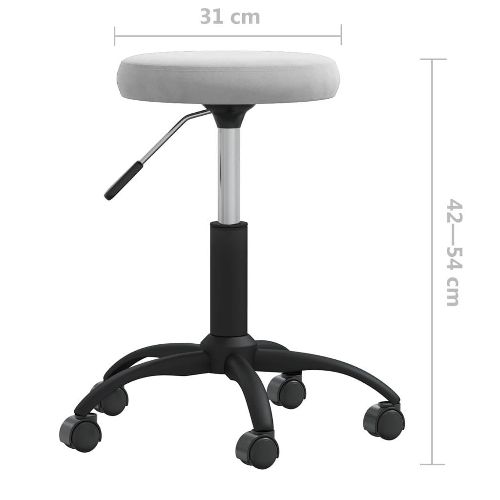Office chair swivel light grey velvet