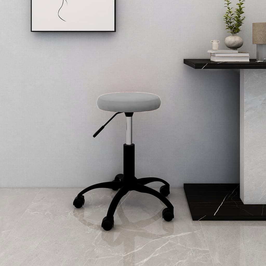 Office chair swivel light grey velvet