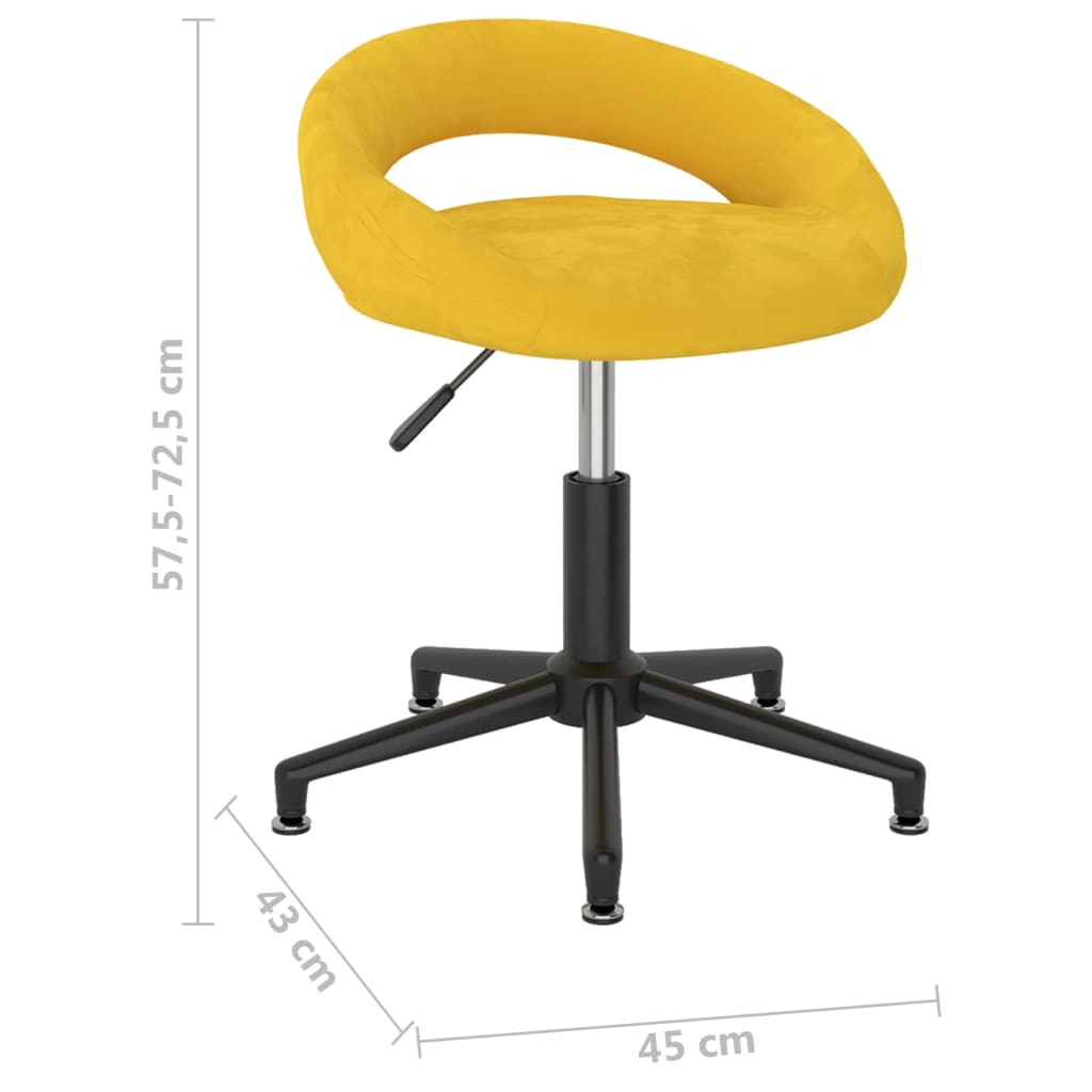 Bürostuhl Drehbar Senfgelb Samt