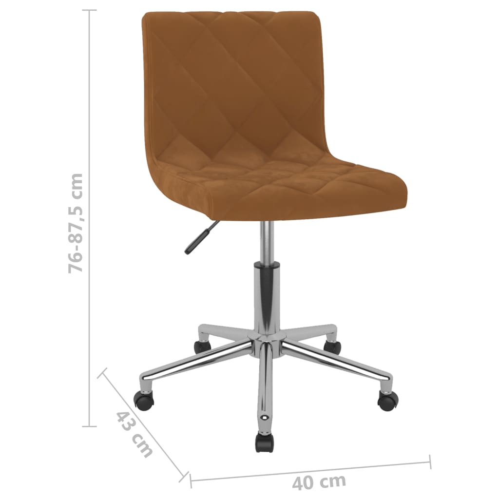Bürostuhl Drehbar Braun Samt
