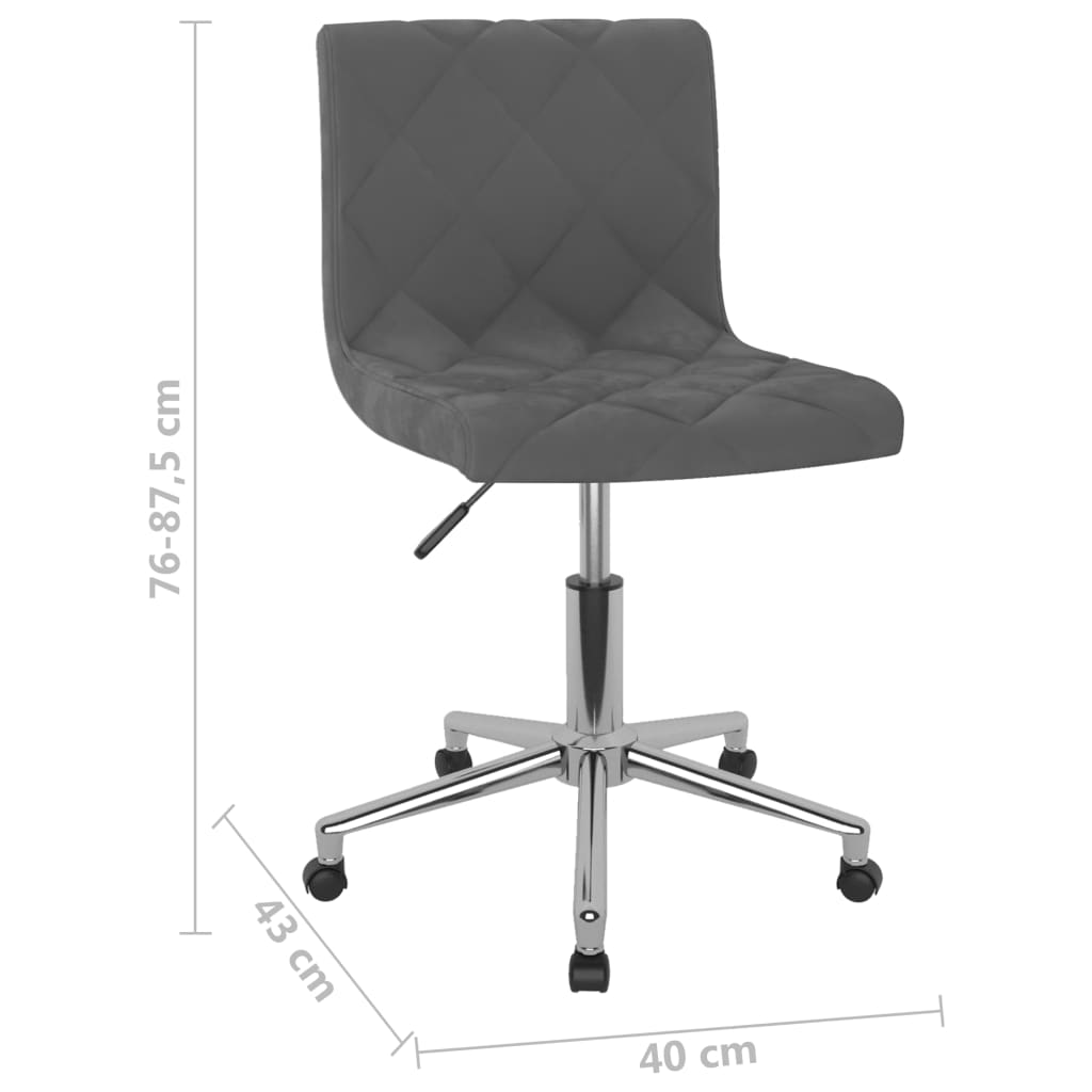 Bürostuhl Drehbar Dunkelgrau Samt