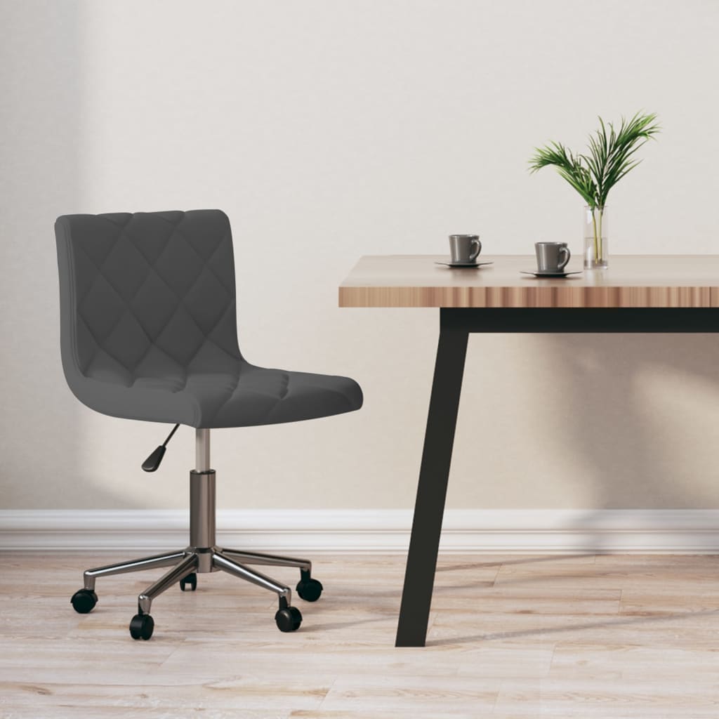 Bürostuhl Drehbar Dunkelgrau Samt