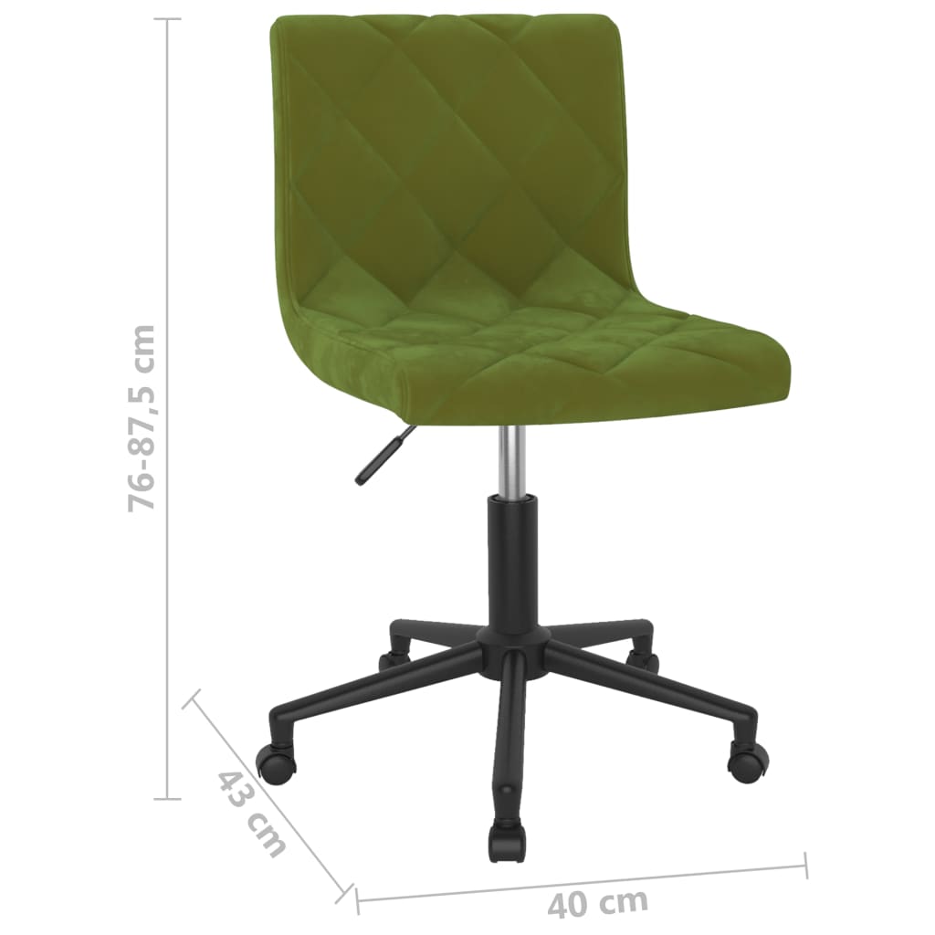 Bürostuhl Drehbar Hellgrün Samt