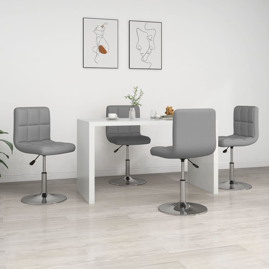 Esszimmerstühle 4 Stk. Grau Kunstleder