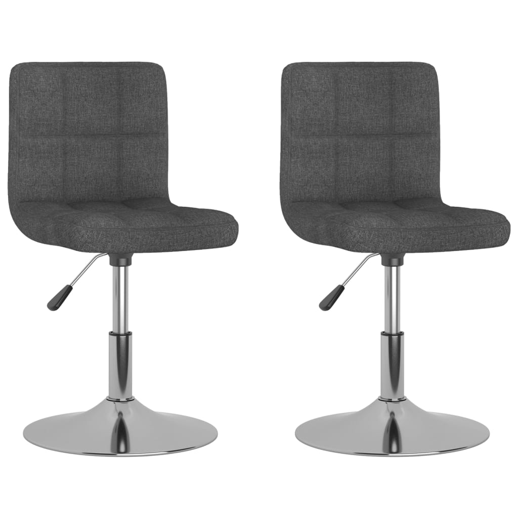 Dining chairs 2 pcs. Swivel dark grey fabric