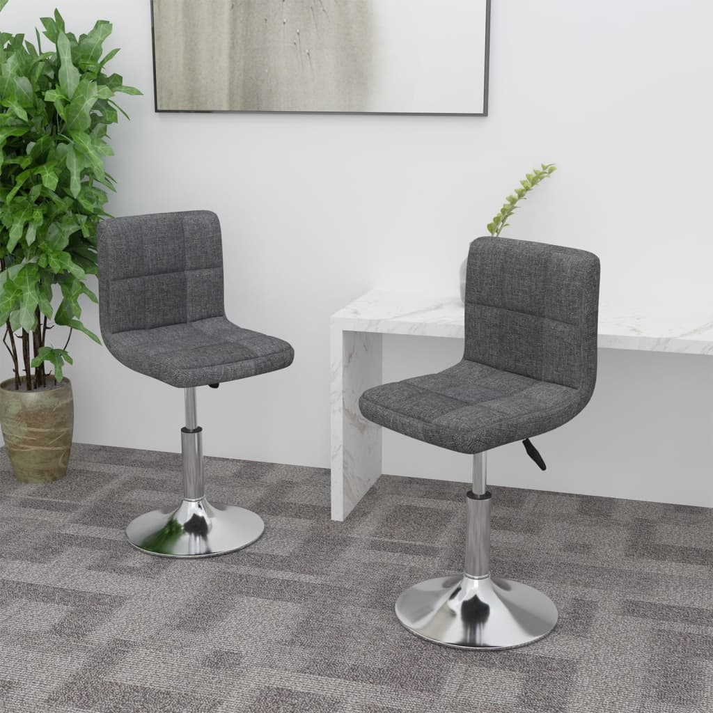 Dining chairs 2 pcs. Swivel dark grey fabric