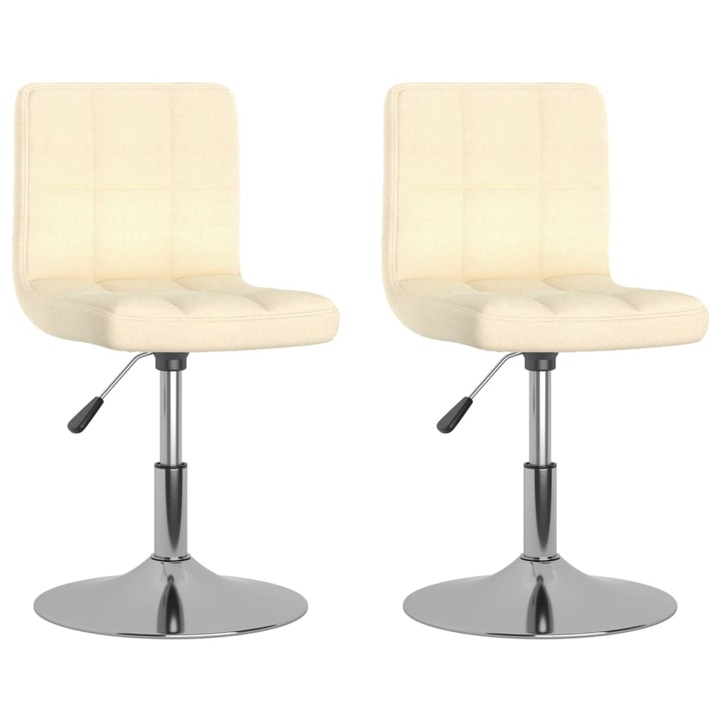 Dining chairs 2 pcs. Swivel cream fabric