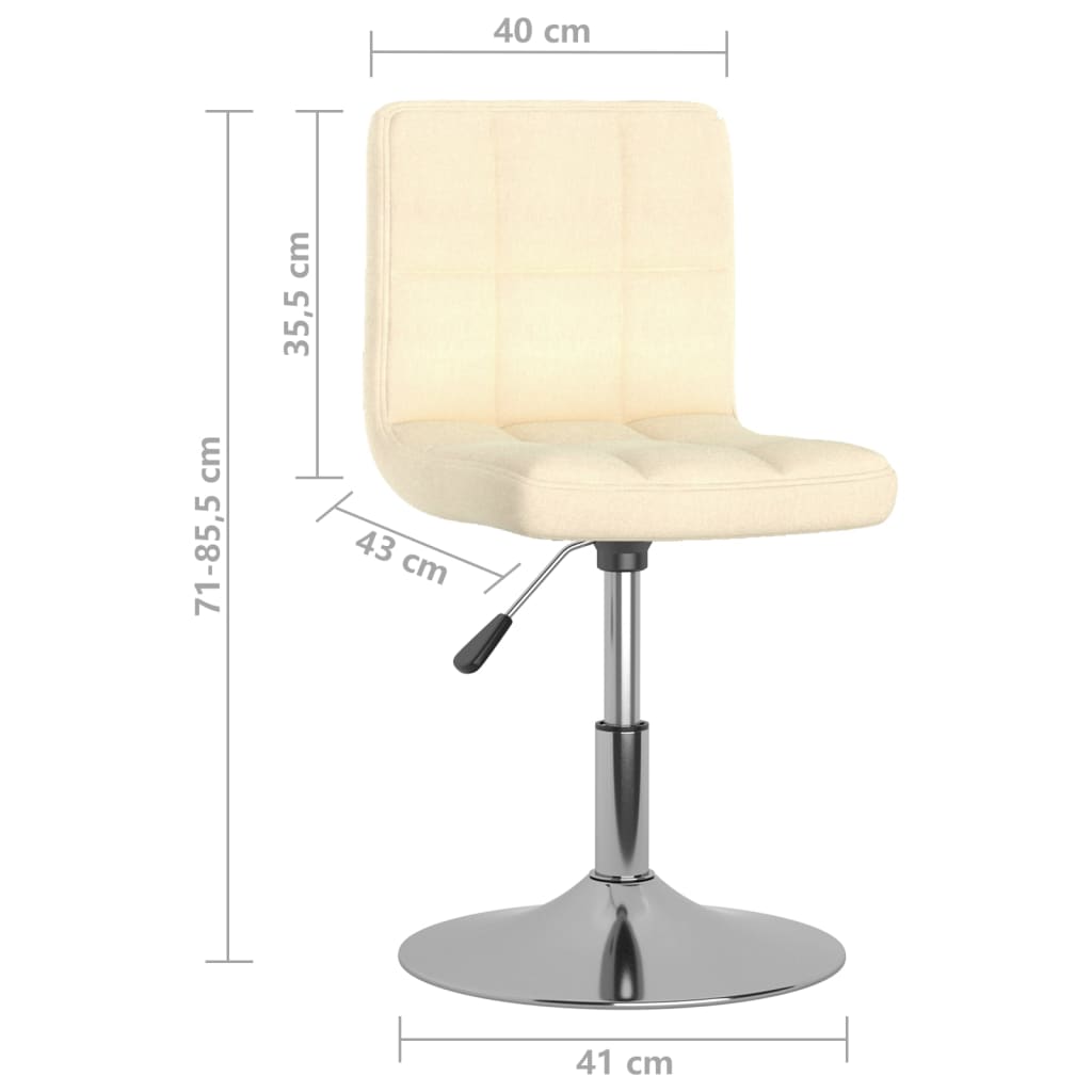 Dining chairs 2 pcs. Swivel cream fabric