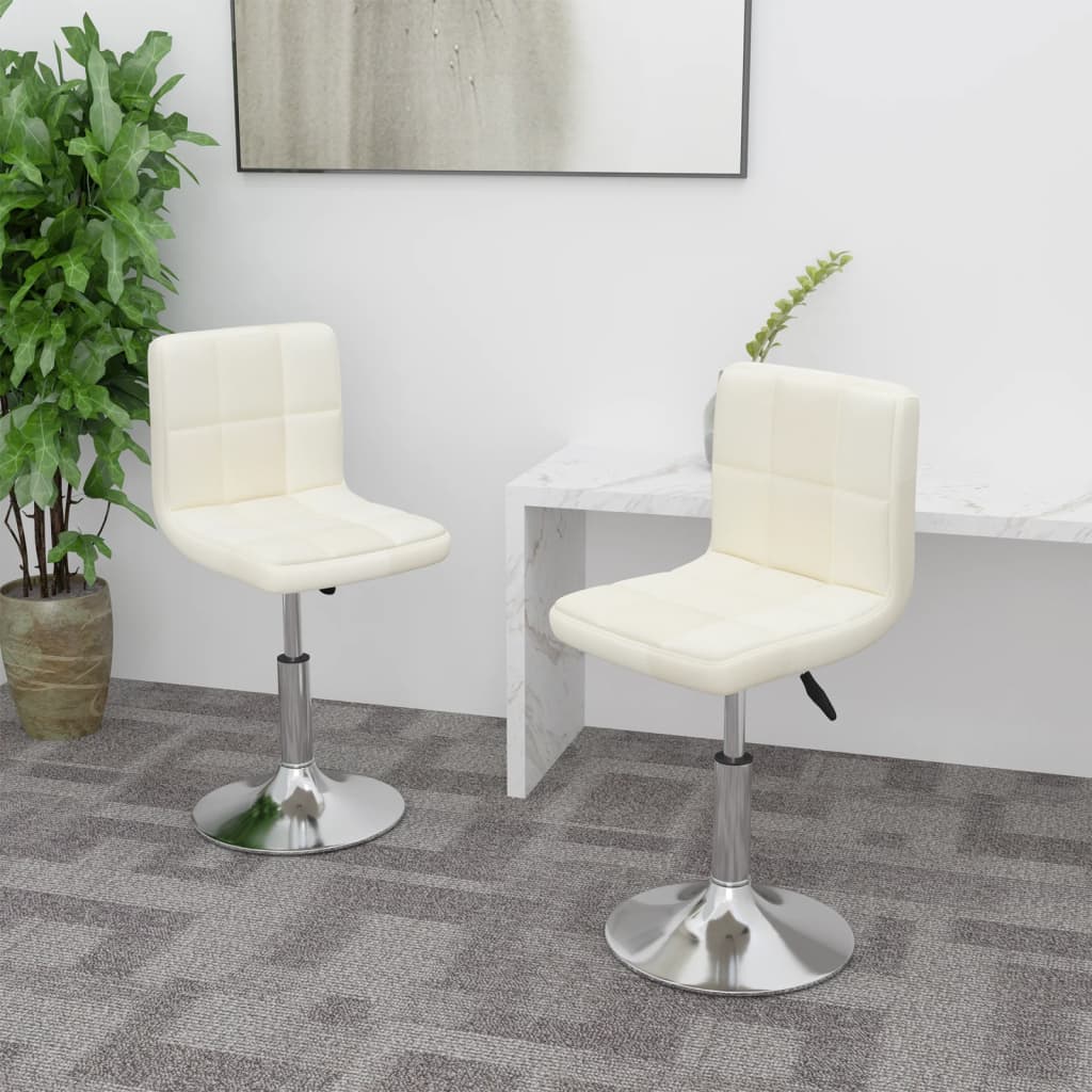 Dining chairs 2 pcs. Swivel cream fabric
