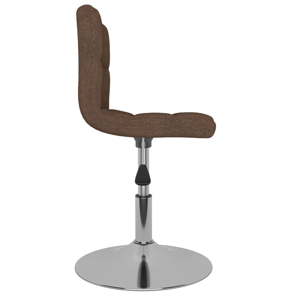 Dining Chairs 2 pcs. Swivel Brown Fabric
