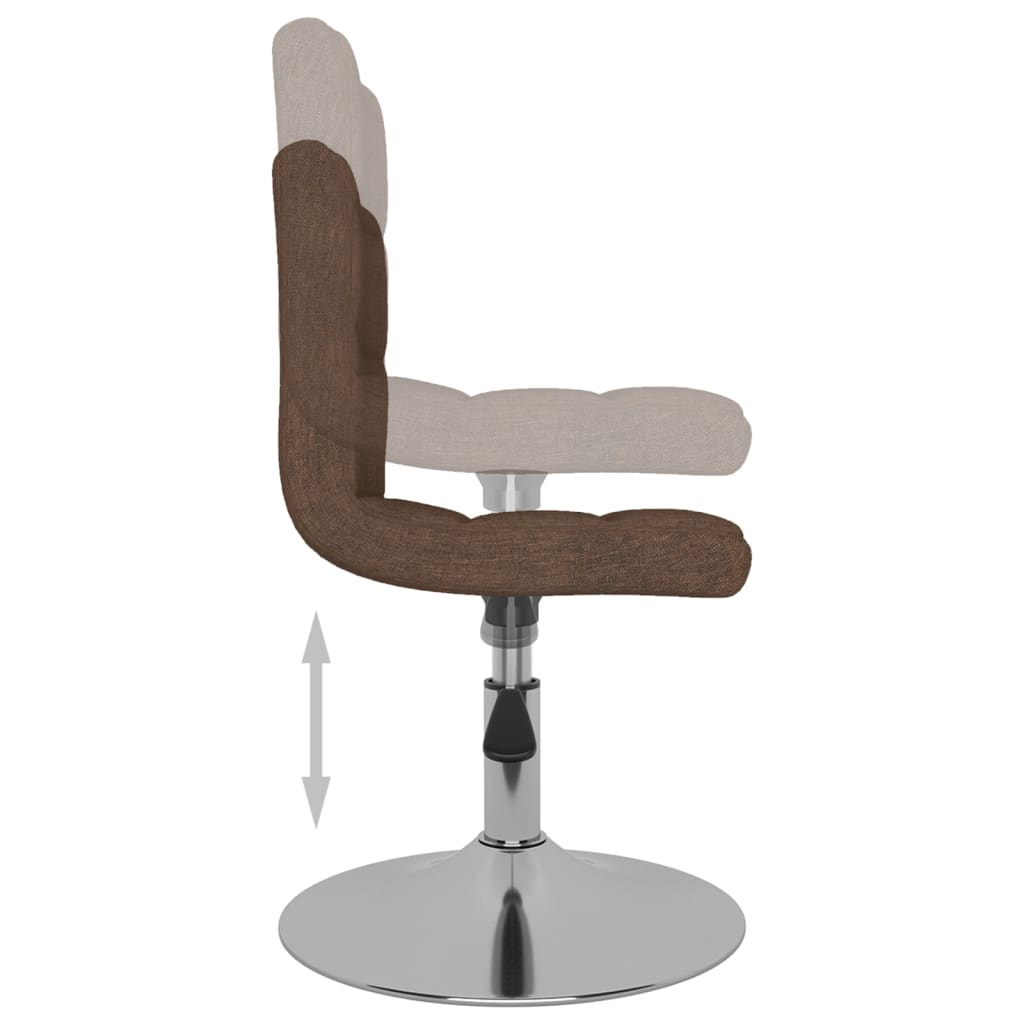 Dining Chairs 2 pcs. Swivel Brown Fabric