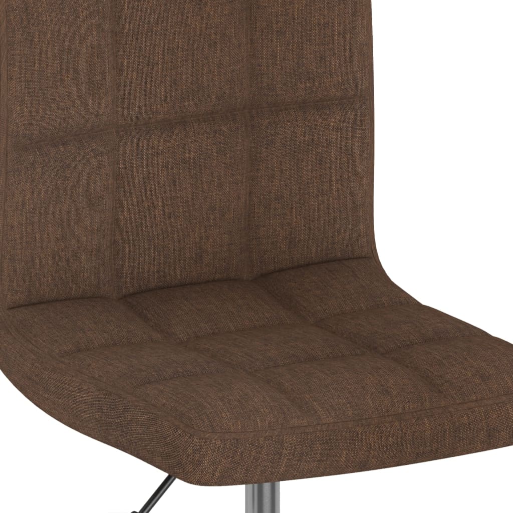 Dining Chairs 2 pcs. Swivel Brown Fabric