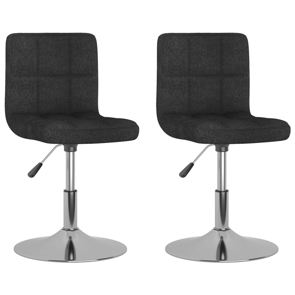 Dining Chairs 2 pcs. Swivel Black Fabric