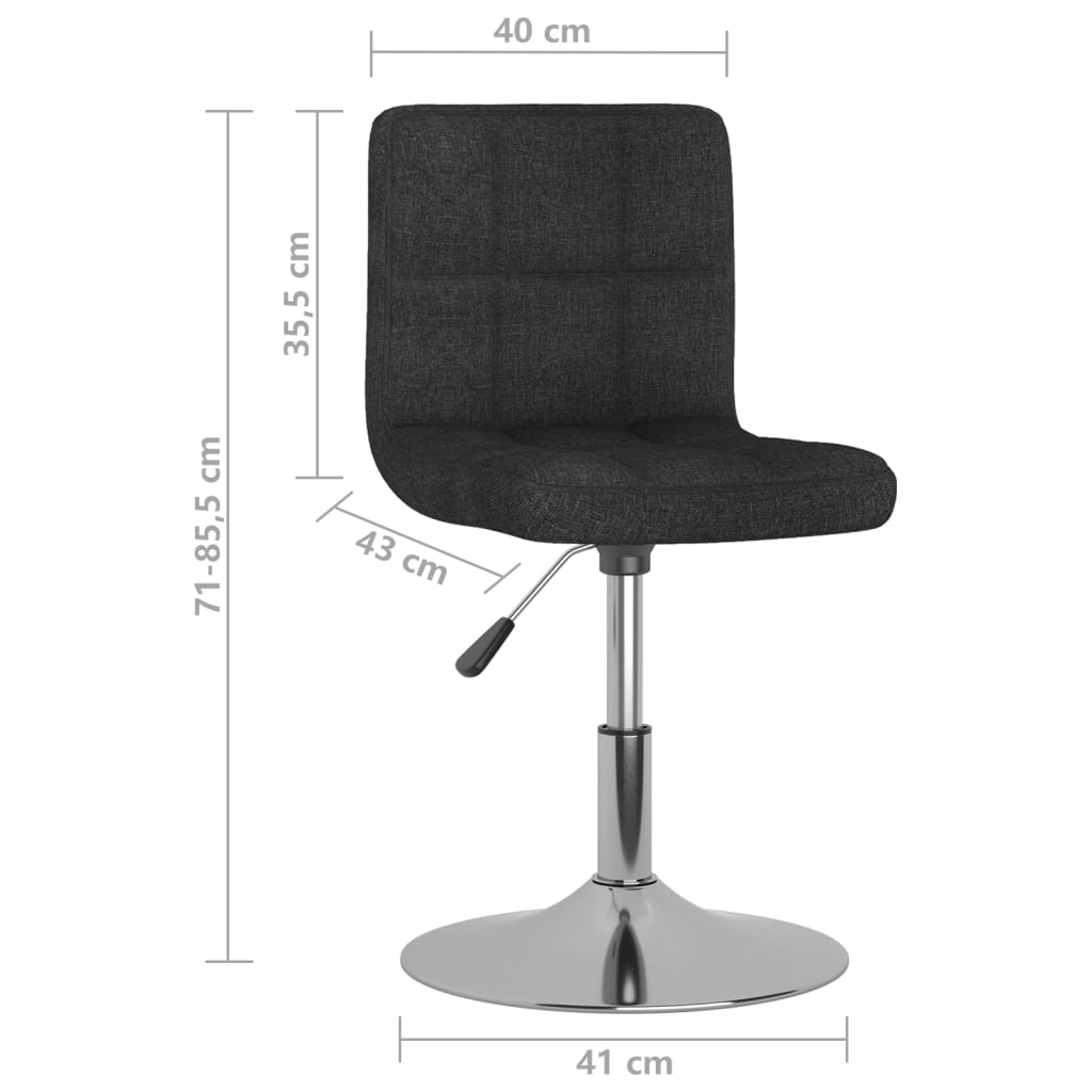 Dining Chairs 2 pcs. Swivel Black Fabric