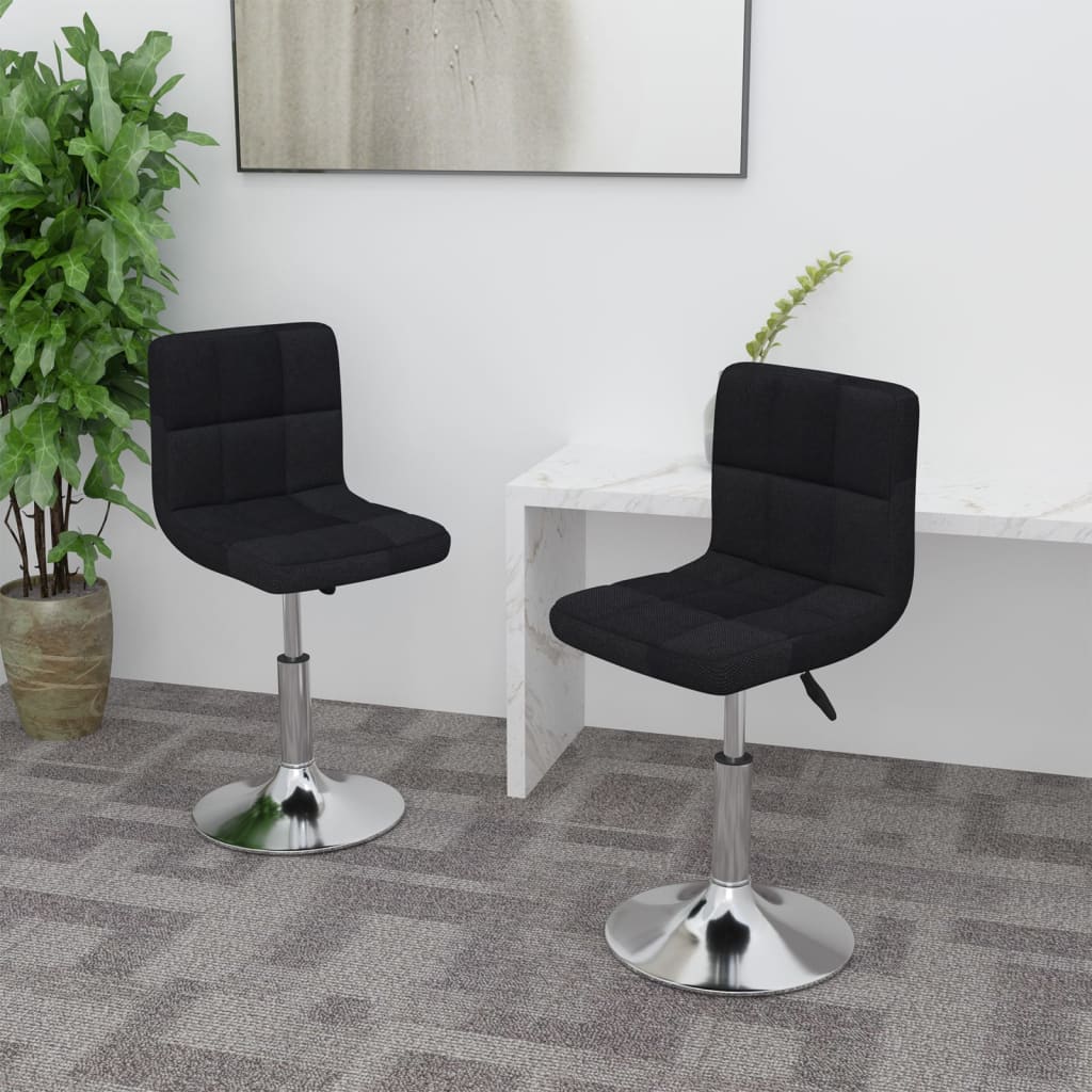 Dining Chairs 2 pcs. Swivel Black Fabric