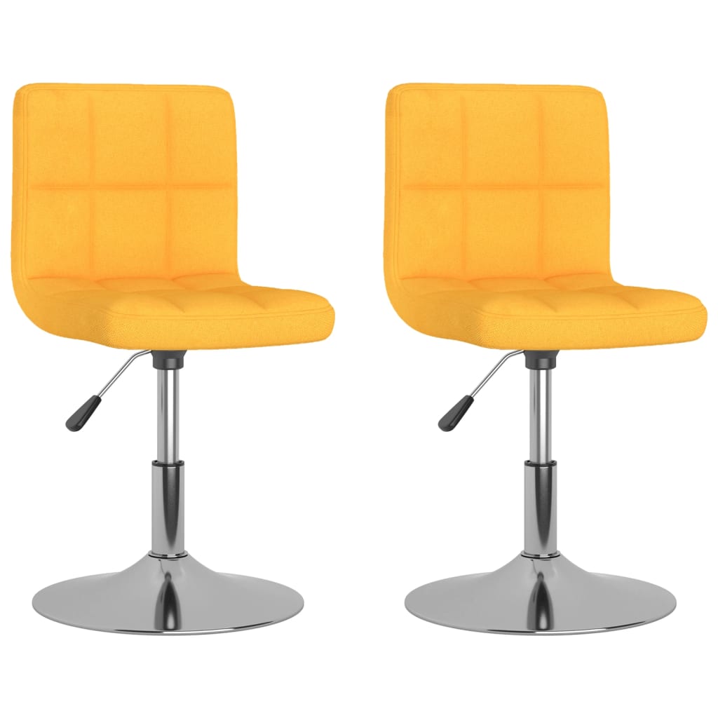 Lot de 2 chaises de salle à manger pivotantes en tissu jaune