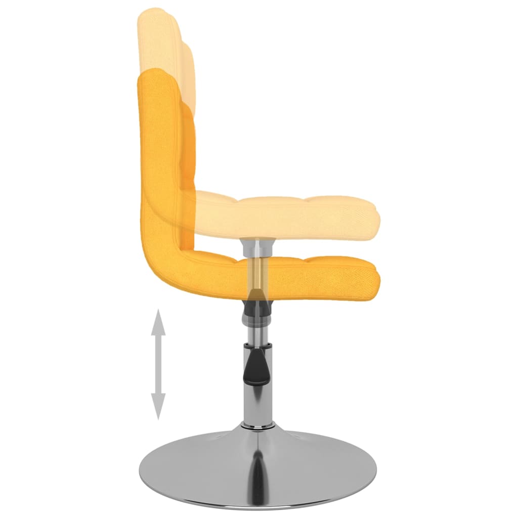 Lot de 2 chaises de salle à manger pivotantes en tissu jaune