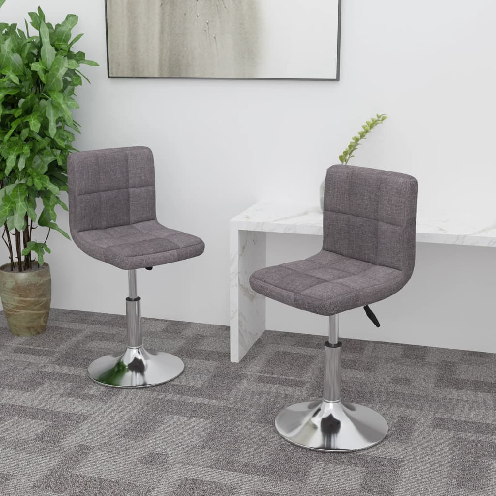 Dining chairs 2 pcs. Swivel taupe fabric