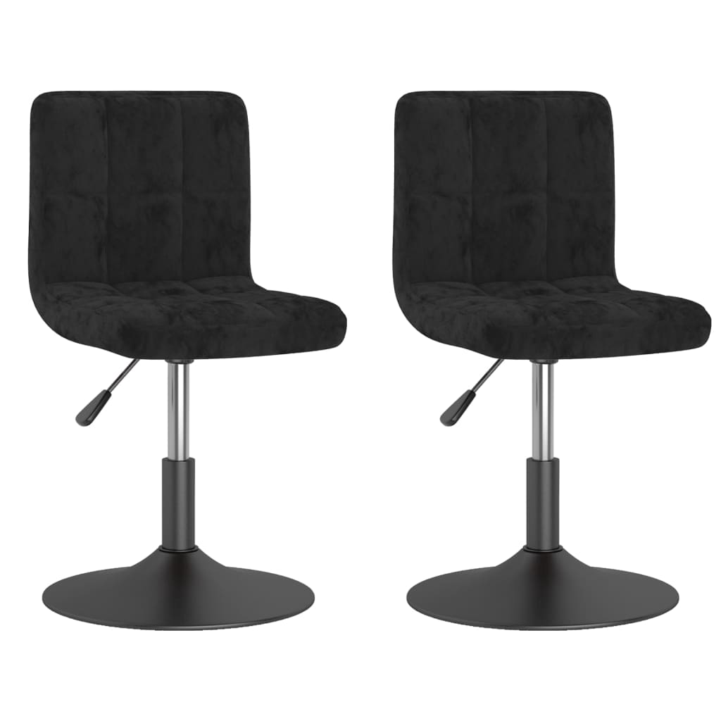 Dining Chairs 2 pcs. Swivel Black Velvet