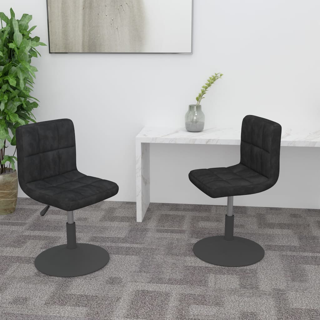 Dining Chairs 2 pcs. Swivel Black Velvet