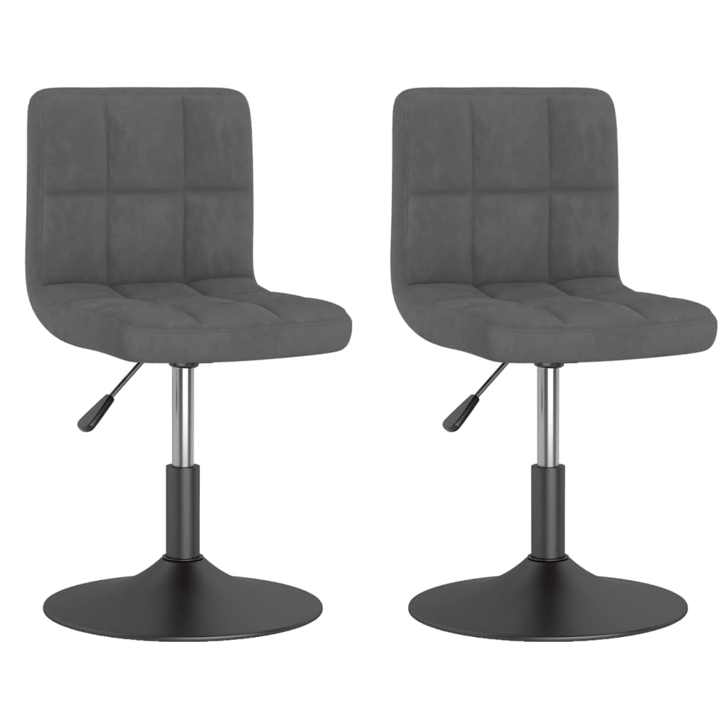 Dining Chairs 2 pcs. Swivel Dark Grey Velvet
